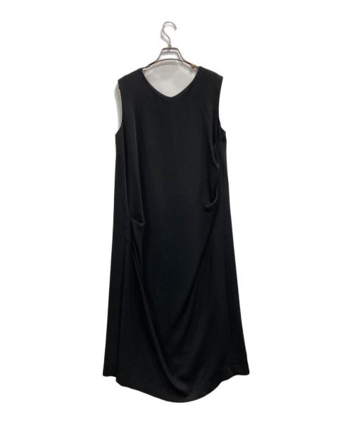 BARNEYS NEWYORK（バーニーズ・ニューヨーク）BARNEYS NEWYORK (バーニーズ・ニューヨーク) ウォッシャブルバックドレープドレス ブラック サイズ:Mの古着・服飾アイテム