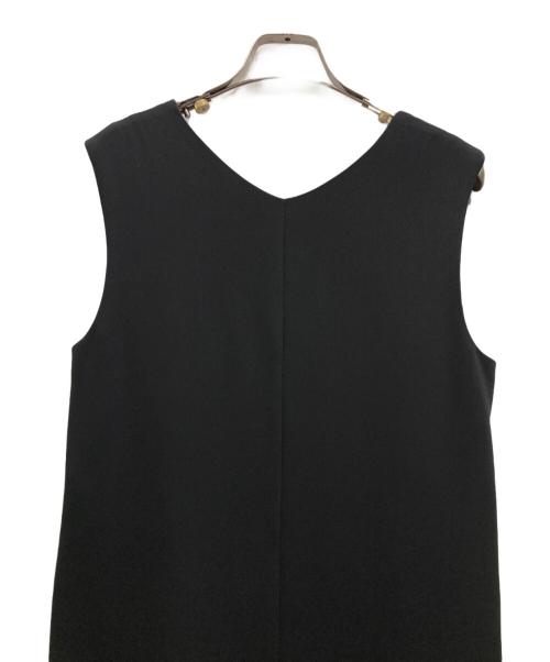 BARNEYS NEWYORK（バーニーズ・ニューヨーク）BARNEYS NEWYORK (バーニーズ・ニューヨーク) ウォッシャブルバックドレープドレス ブラック サイズ:Mの古着・服飾アイテム