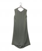 BARNEYS NEWYORKバーニーズ・ニューヨーク）の古着「ウォッシャブルバックドレープドレス」｜グリーン