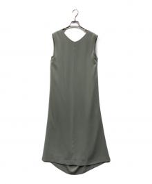 BARNEYS NEWYORK（バーニーズ・ニューヨーク）の古着「ウォッシャブルバックドレープドレス」｜グリーン