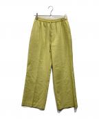 green label relaxingグリーンレーベルリラクシング）の古着「ニーハイフレアパンツ」｜黄緑