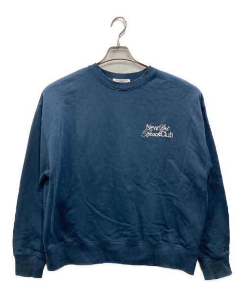 BEAUTY&YOUTH（ビューティーアンドユース）BEAUTY&YOUTH (ビューティーアンドユース) コットン裏毛 ロゴ スウェット プルオーバー ネイビー サイズ:表記なしの古着・服飾アイテム