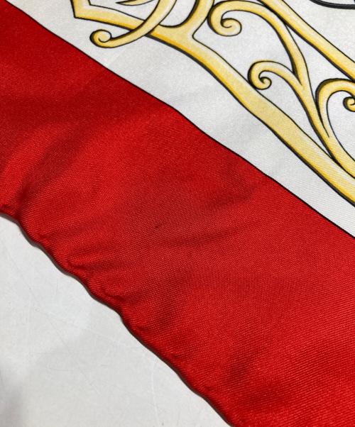 CELINE（セリーヌ）CELINE (セリーヌ) 馬車デザインシルクスカーフ レッド サイズ:-の古着・服飾アイテム