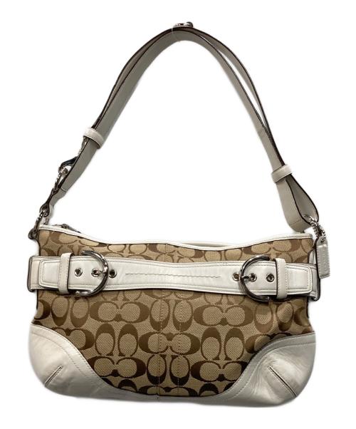 COACH（コーチ）COACH (コーチ) ハンドバッグ ベージュ×ホワイトの古着・服飾アイテム