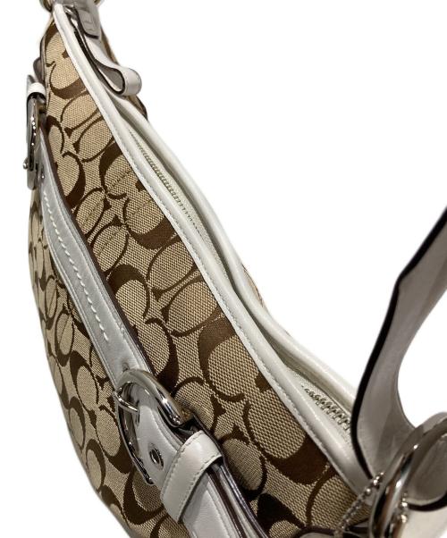 COACH（コーチ）COACH (コーチ) ハンドバッグ ベージュ×ホワイトの古着・服飾アイテム