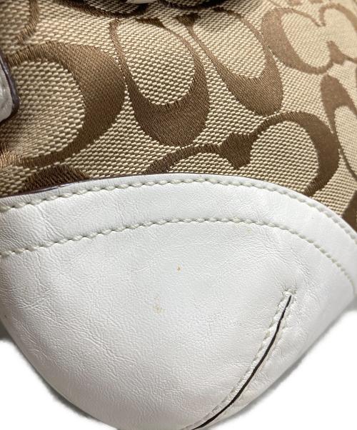 COACH（コーチ）COACH (コーチ) ハンドバッグ ベージュ×ホワイトの古着・服飾アイテム