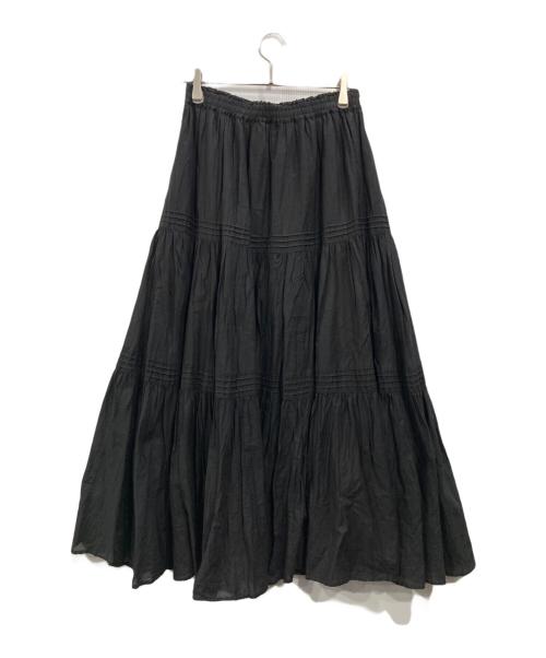 JOURNAL STANDARD relume（ジャーナルスタンダード レリューム）JOURNAL STANDARD relume (ジャーナルスタンダード レリューム) コットンボイルクリンクルティアードスカート ブラック サイズ:Freeの古着・服飾アイテム
