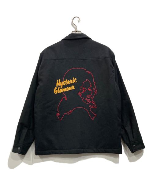 Hysteric Glamour（ヒステリックグラマー）Hysteric Glamour (ヒステリックグラマー) STATE OF HYSTERIC刺繍 CPOシャツジャケット ブラック サイズ:Lの古着・服飾アイテム