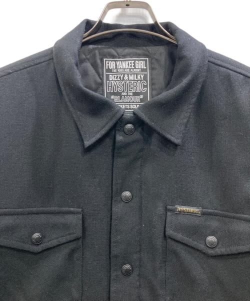 Hysteric Glamour（ヒステリックグラマー）Hysteric Glamour (ヒステリックグラマー) STATE OF HYSTERIC刺繍 CPOシャツジャケット ブラック サイズ:Lの古着・服飾アイテム