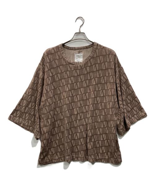 SHAREEF（シャリーフ）SHAREEF (シャリーフ) ロゴジャガードカットソー ブラウン サイズ:Mの古着・服飾アイテム