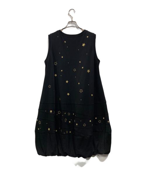 TOKUKO1erVOL（トクコプルミエヴォル）TOKUKO1erVOL (トクコプルミエヴォル) 刺繍デザインN/Sワンピース ブラック サイズ:Mの古着・服飾アイテム