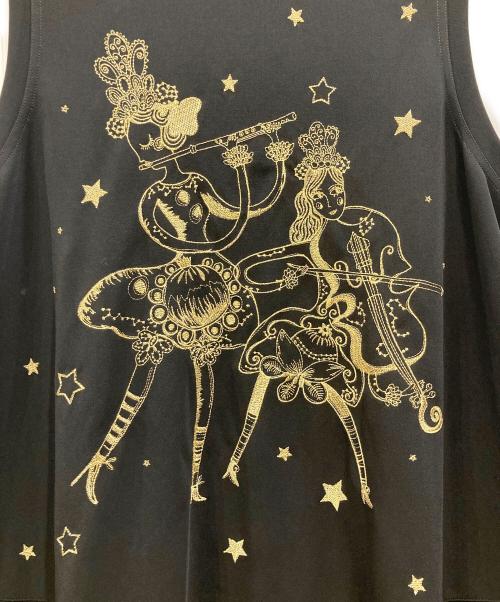 TOKUKO1erVOL（トクコプルミエヴォル）TOKUKO1erVOL (トクコプルミエヴォル) 刺繍デザインN/Sワンピース ブラック サイズ:Mの古着・服飾アイテム