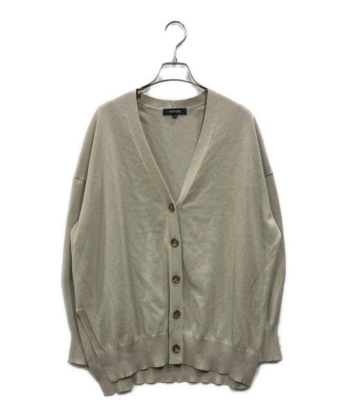 UNTITLED（アンタイトル）UNTITLED (アンタイトル) ペーパーエステルポンチョ風Vネックカーディガン ベージュ サイズ:4の古着・服飾アイテム