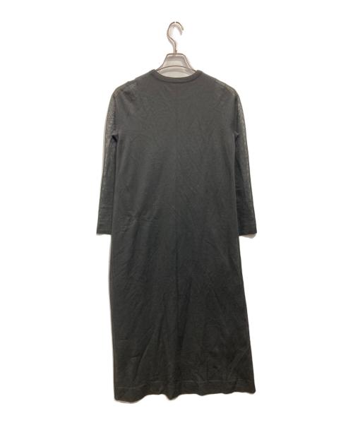 Mila Owen（ミラオーウェン）Mila Owen (ミラオーウェン) Tシャツライクレイヤードシアーニットワンピース ブラックの古着・服飾アイテム