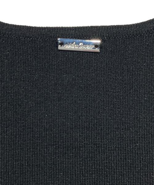 Mila Owen（ミラオーウェン）Mila Owen (ミラオーウェン) Tシャツライクレイヤードシアーニットワンピース ブラックの古着・服飾アイテム