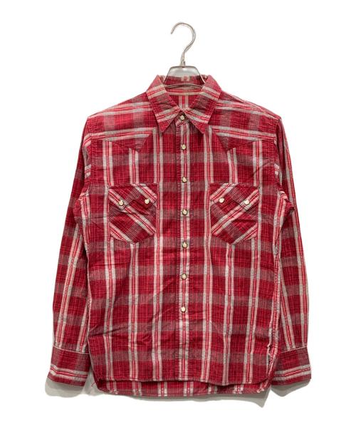 THE FLAT HEAD（ザ・フラットヘッド）THE FLAT HEAD (ザ・フラットヘッド) ウエスタンシャツ レッド サイズ:38の古着・服飾アイテム