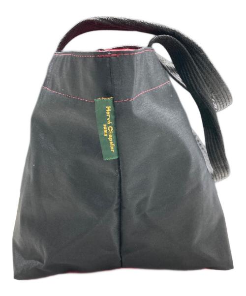 Herve Chapelier（エルベシャプリエ）Herve Chapelier (エルベシャプリエ) ナイロン舟形トートバッグ ブラック×レッドの古着・服飾アイテム