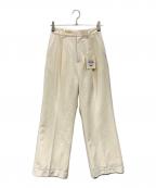 Sea Room lynnシールームリン）の古着「ストレッチツイルストレートパンツ」｜アイボリー