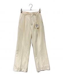 Sea Room lynn（シールームリン）の古着「ストレッチツイルストレートパンツ」｜アイボリー