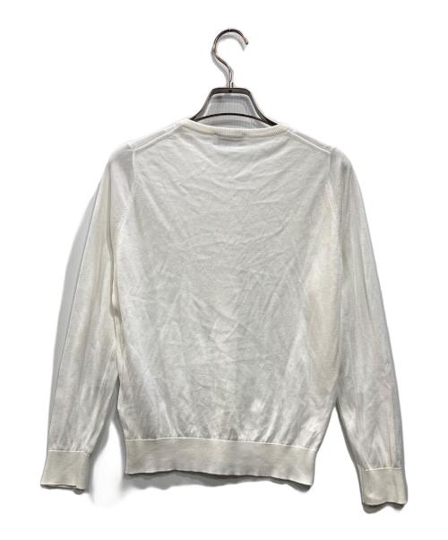 JOHN SMEDLEY（ジョンスメドレー）JOHN SMEDLEY (ジョンスメドレー) TOMORROW LAND (トゥモローランド) シーアイランドコットン クルーネックカーディガン ホワイト サイズ:Ｓの古着・服飾アイテム