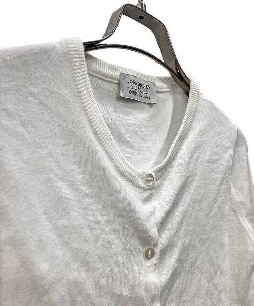 JOHN SMEDLEY（ジョンスメドレー）JOHN SMEDLEY (ジョンスメドレー) TOMORROW LAND (トゥモローランド) シーアイランドコットン クルーネックカーディガン ホワイト サイズ:Ｓの古着・服飾アイテム