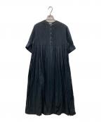 IENAイエナ）の古着「コットンボイルピンタックシャツワンピース」｜ネイビー