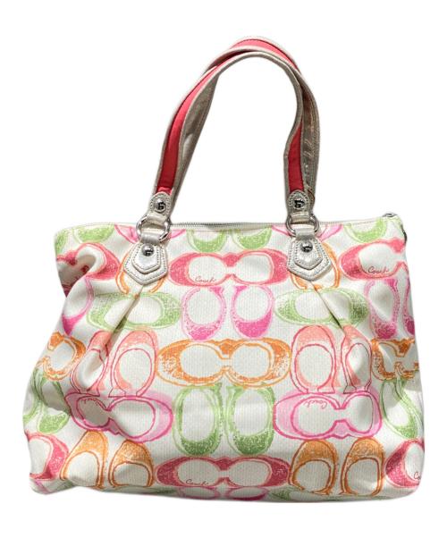 COACH（コーチ）COACH (コーチ) カラフルPOPPYトートバッグ ベージュ サイズ:-の古着・服飾アイテム