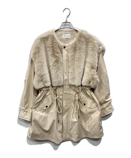 CAPRICIEUX LE'MAGE（カプリシューレマージュ）CAPRICIEUX LE'MAGE (カプリシューレマージュ) ファードッキングモッズコート ベージュ サイズ:38の古着・服飾アイテム