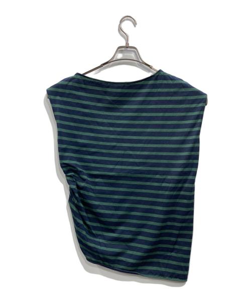 VERMEIL par iena（ヴェルメイユ パー イエナ）VERMEIL par iena (ヴェルメイユ パー イエナ) アシンメトリープルオーバー グリーン×ネイビー サイズ:Freeの古着・服飾アイテム