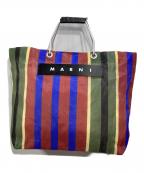 MARNIマルニ）の古着「フラワーカフェ ストライプトートバッグ」｜マルチカラー