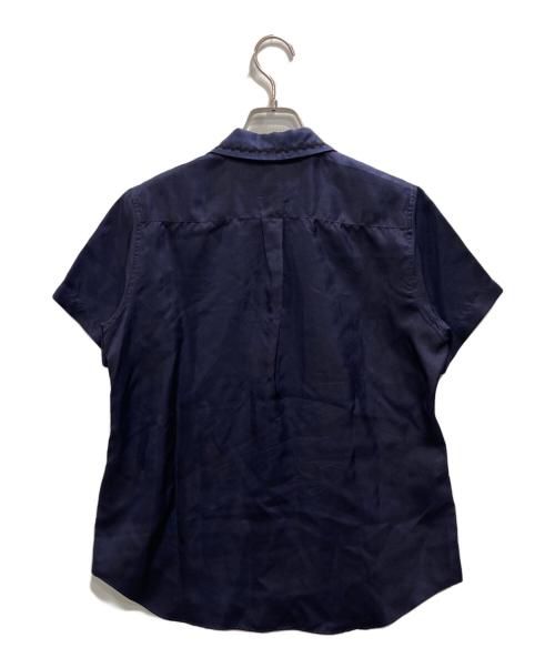 COMME des GARCONS COMME des GARCONS（コムデギャルソン コムデギャルソン）COMME des GARCONS COMME des GARCONS (コムデギャルソン コムデギャルソン) Jupe BY JACKIE (ジュップバイジャッキー) 丸襟シルクシャツ ネイビー サイズ:Ｓの古着・服飾アイテム