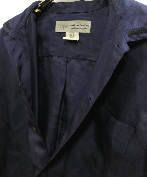 COMME des GARCONS COMME des GARCONS（コムデギャルソン コムデギャルソン）COMME des GARCONS COMME des GARCONS (コムデギャルソン コムデギャルソン) Jupe BY JACKIE (ジュップバイジャッキー) 丸襟シルクシャツ ネイビー サイズ:Ｓの古着・服飾アイテム