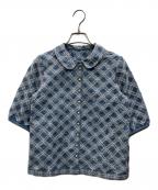 Sally Scottサリースコット）の古着「刺繍シャツブラウス」｜ブルー