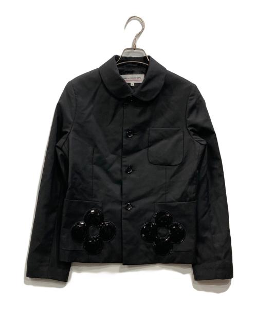 COMME des GARCONS GIRL（コムデギャルソンガール）COMME des GARCONS GIRL (コムデギャルソンガール) 丸襟花デザインジャケット ブラック サイズ:Ｓの古着・服飾アイテム