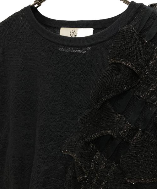 rurumu:（ルルムウ）rurumu: (ルルムウ) フリルニット ブラック サイズ:Freeの古着・服飾アイテム