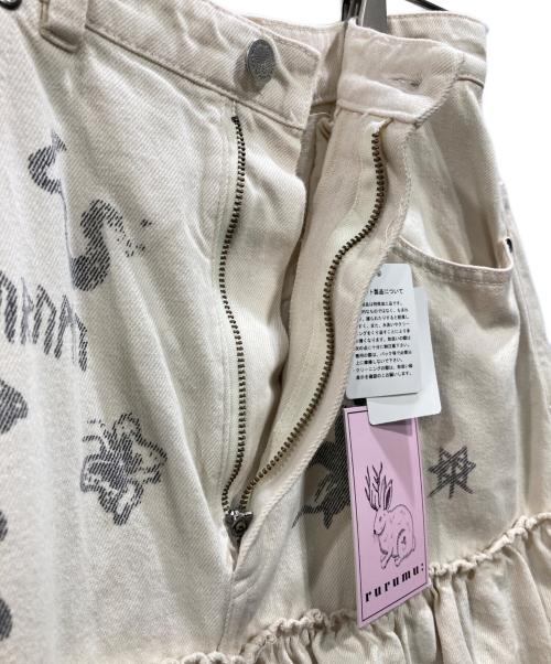 rurumu:（ルルムウ）rurumu: (ルルムウ) TORN DENIM TIERED SK アイボリー サイズ:Mの古着・服飾アイテム