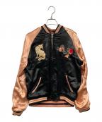 花旅楽団ハナタビガクダン）の古着「リバーシブルスカジャン」｜ピンク×ブラック