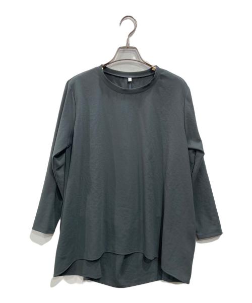 BEARDSLEY（ビアズリー）BEARDSLEY (ビアズリー) 後ろドレープTブラウス ダークグレー サイズ:SIZE0の古着・服飾アイテム