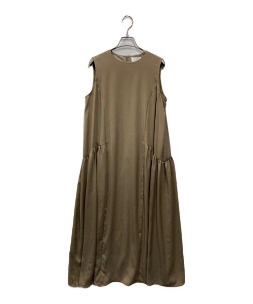 M7days（エムセブンデイズ）M7days (エムセブンデイズ) サイドギャザーワンピース ブラウン サイズ:レギュラー丈の古着・服飾アイテム