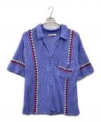 JOURNAL STANDARD relumeジャーナルスタンダード レリューム）の古着「クロシェアミ 半袖ニットシャツ」｜パープル