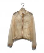 sculptorスカルプター）の古着「Mesh Sheer Zip-Up Jacket」｜ベージュ