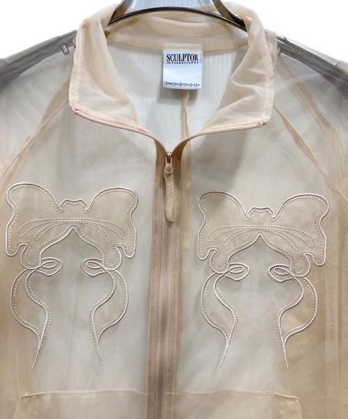 sculptor（スカルプター）SCULPTOR (スカルプター) Mesh Sheer Zip-Up Jacket ベージュ サイズ:Ｓの古着・服飾アイテム