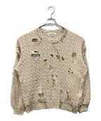 DISCOVEREDディスカバード）の古着「ダメージ加工ニット」｜ベージュ