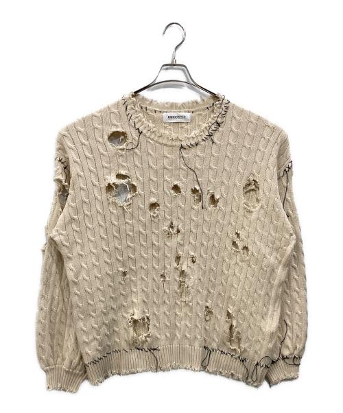 DISCOVERED（ディスカバード）DISCOVERED (ディスカバード) ダメージ加工ニット ベージュ サイズ:3の古着・服飾アイテム