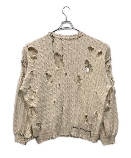 DISCOVERED（ディスカバード）DISCOVERED (ディスカバード) ダメージ加工ニット ベージュ サイズ:3の古着・服飾アイテム