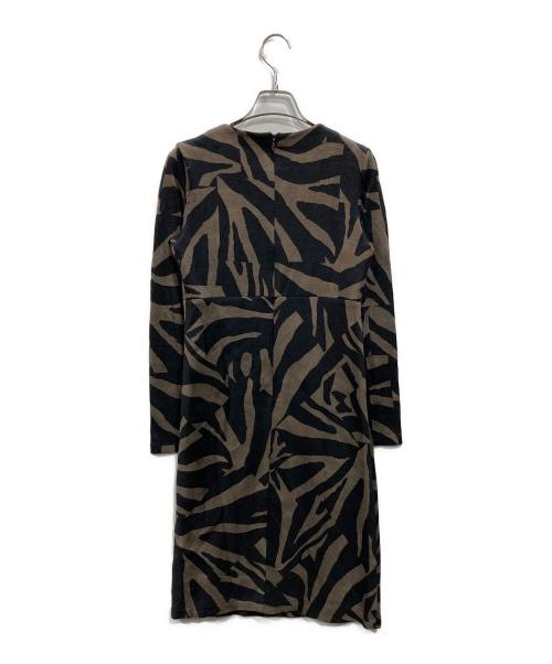 MaxMara（マックスマーラ）MaxMara (マックスマーラ) 総柄ワンピース ブラック×ブラウン サイズ:38の古着・服飾アイテム