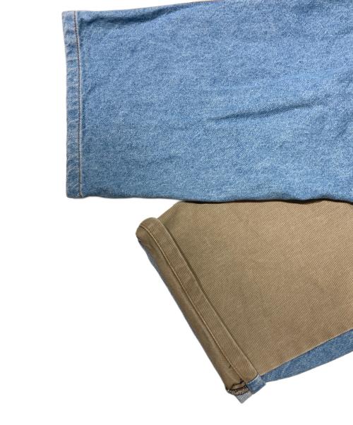 NOUNLESS（ナウンレス）NOUNLESS (ナウンレス) チノドッキングデニムパンツ ブルー×ベージュ サイズ:2の古着・服飾アイテム