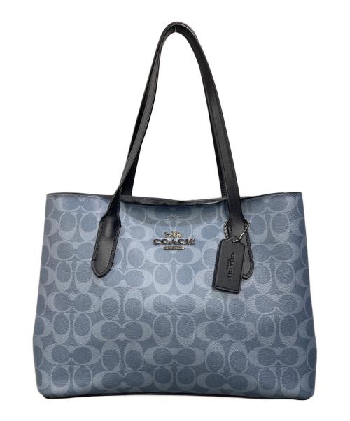 COACH（コーチ）COACH (コーチ) シグネチャー 2WAYバッグ ブルーの古着・服飾アイテム