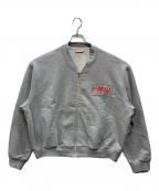 MARNIマルニ）の古着「ロゴジップジャージカーディガン」｜グレー