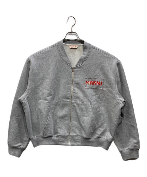 MARNI（マルニ）MARNI (マルニ) ロゴジップジャージカーディガン グレー サイズ:48の古着・服飾アイテム